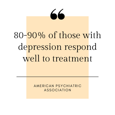 Depression statistic - 80-90% of those with depression respond well to treatment