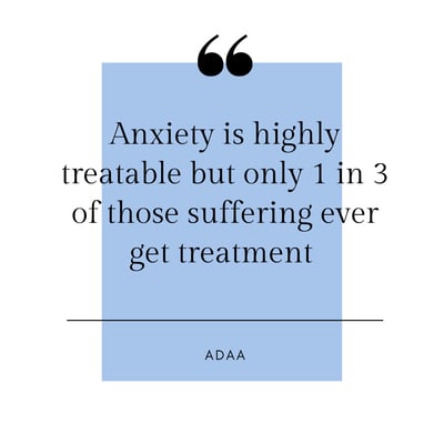 Anxiety statistic - anxiety is highly mangeable but only 1 in 3 people seek help Anxiety statistic - anxiety is highly mangeable but only 1 in 3 people seek help
