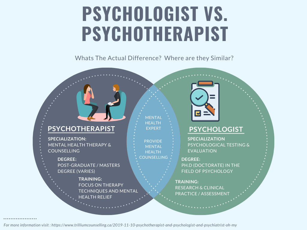 Psychologist vs. Psychologist, Whats the difference between psychologist and psychotherapist?