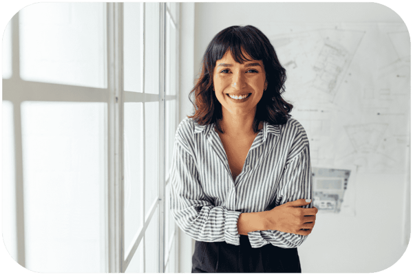 professional looking relieved and happy, sybolizing positive impact of therapy professional looking relieved and happy, sybolizing positive impact of therapy